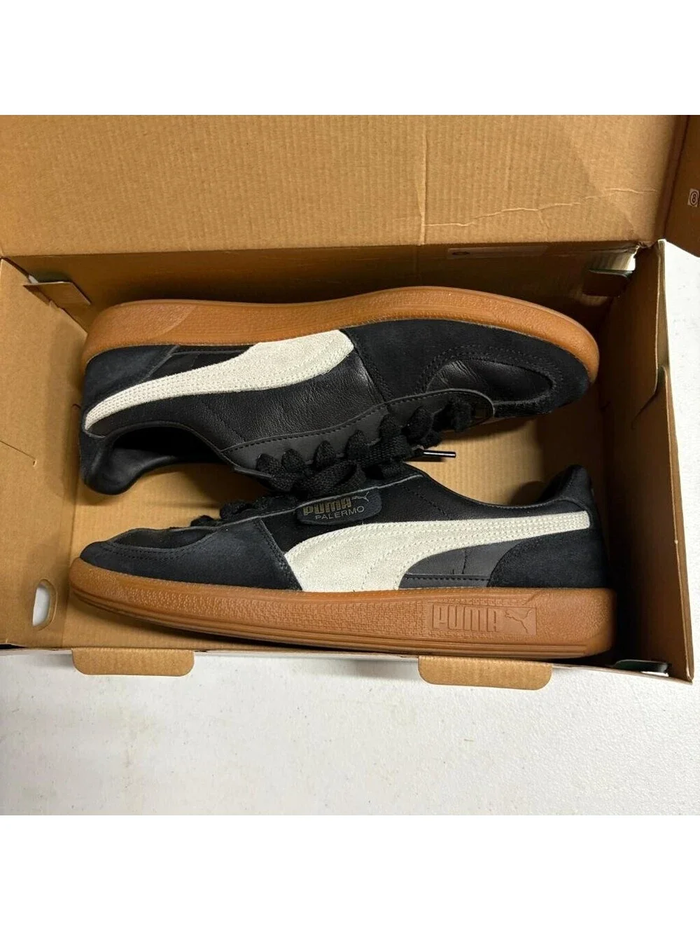 Puma Palermo Lth Black Feather Gray Gum Mens Size 10 Leather Sneakers 396464-03